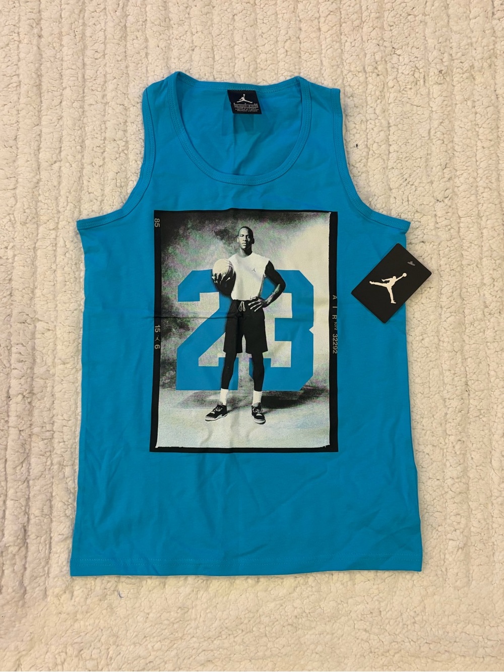 Jordan Teal Graphic Tank with 23 Photo Print